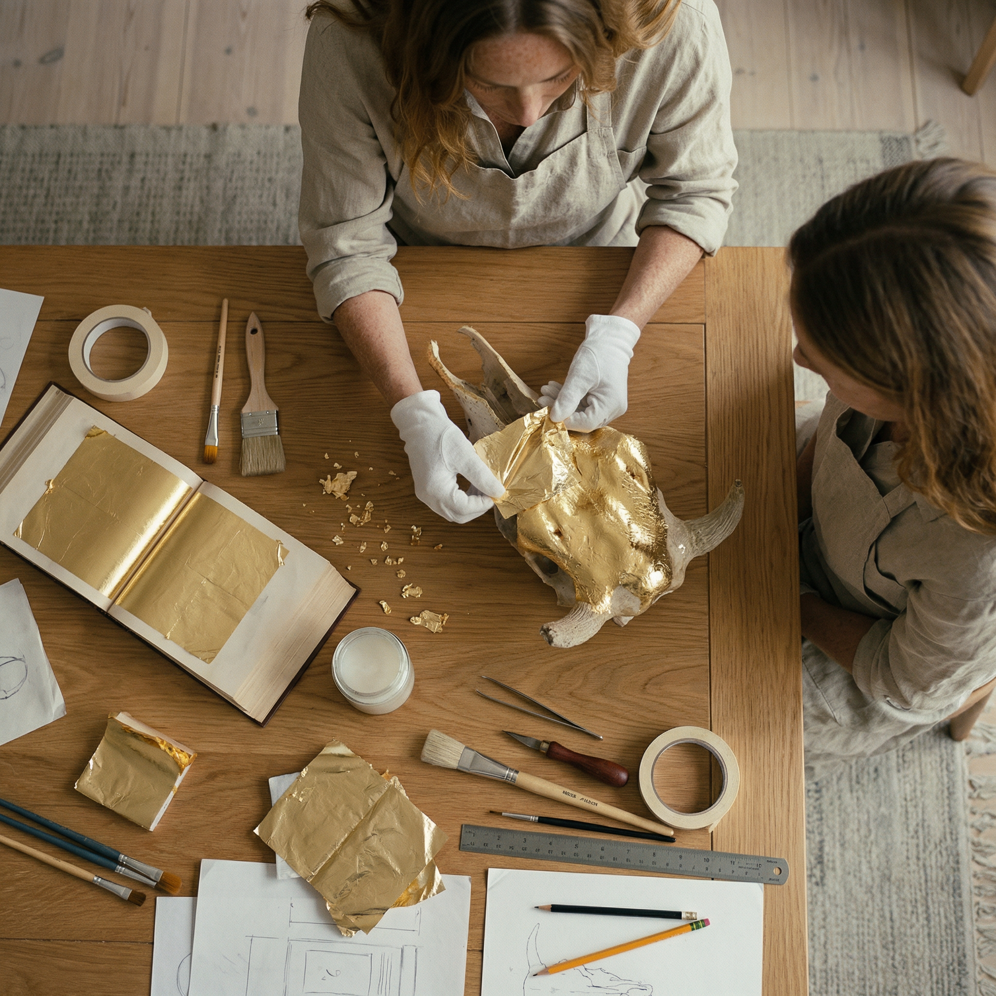 Authentic Skull with Gold